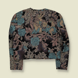 1980s | Floral Blazer | Black & Blue - 14