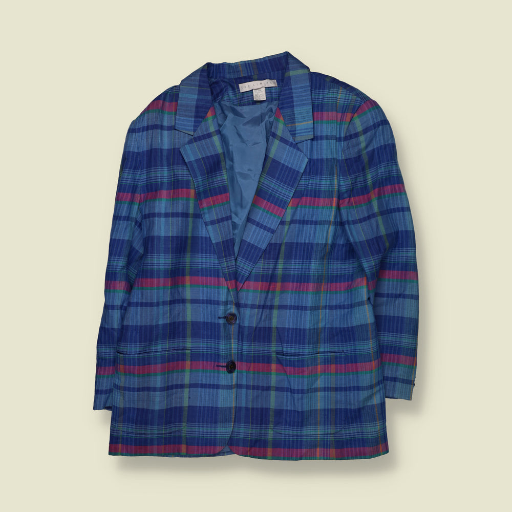 1980s | The Limited | Plaid Blazer | Blue - 18