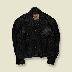 1980s | Akaso | Leather Western Jacket | Black - XXL