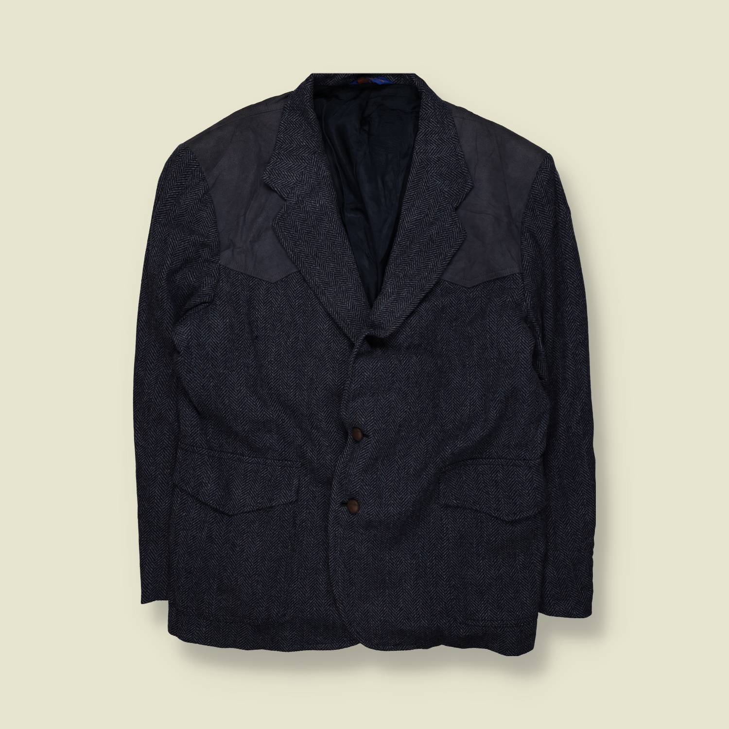 1990s–2000s | Pendleton | Wool western blazer | Herringbone | Made in USA – XXL