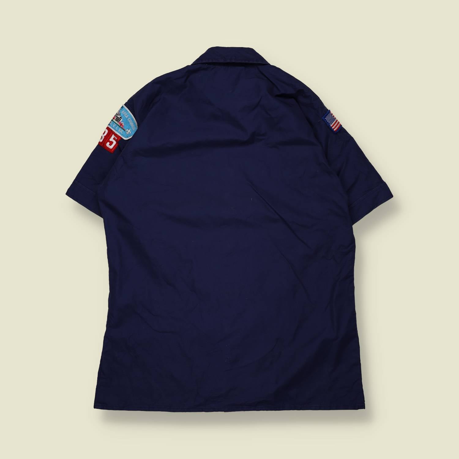1980s–1990s | Boy Scouts of America | Short Sleeve Uniform Shirt | Dark Blue – M