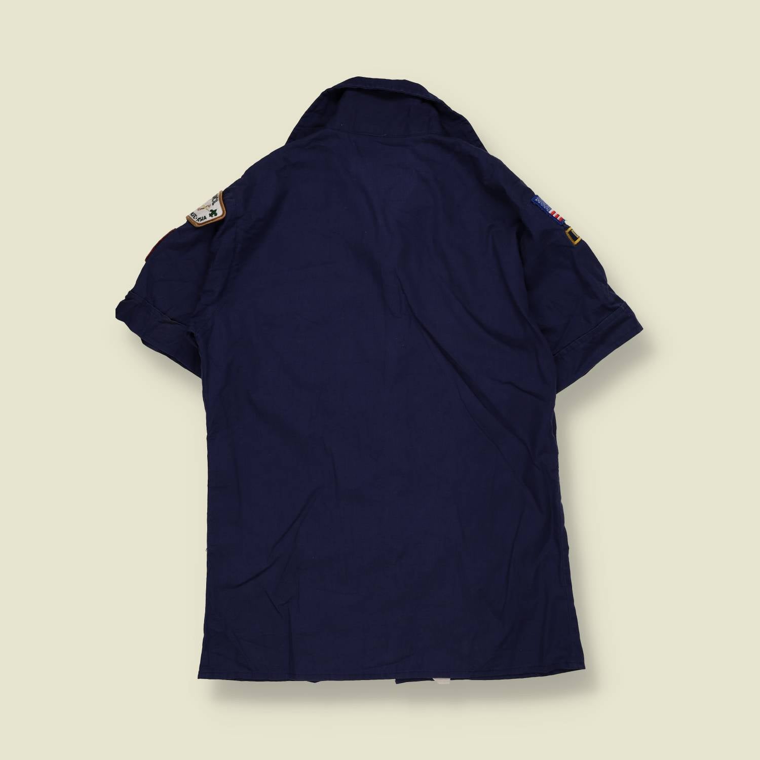 1980s–1990s | Boy Scouts Of America | Short Sleeve Uniform Shirt | Dark Blue – XXXS