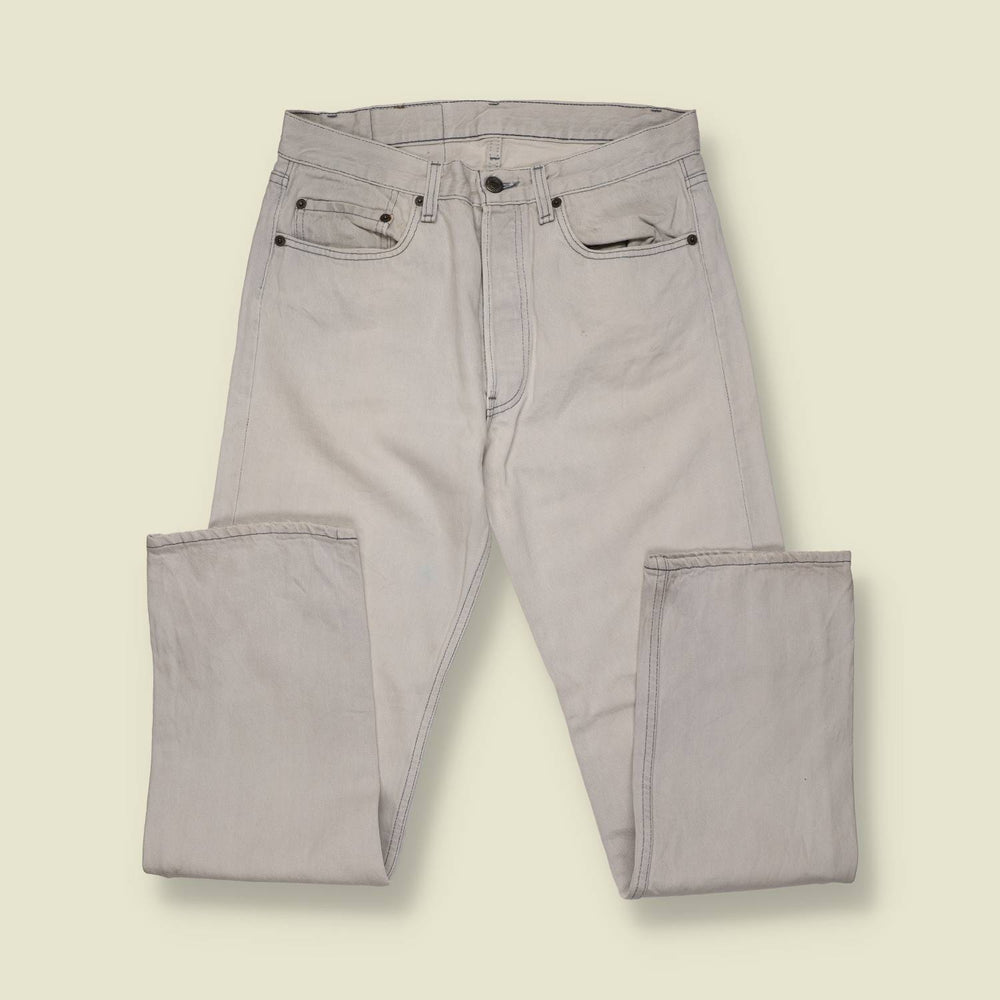 1980s–1990s | Levi’s 501 | Made in USA | Original Denim Jeans | Faded Stone – w30