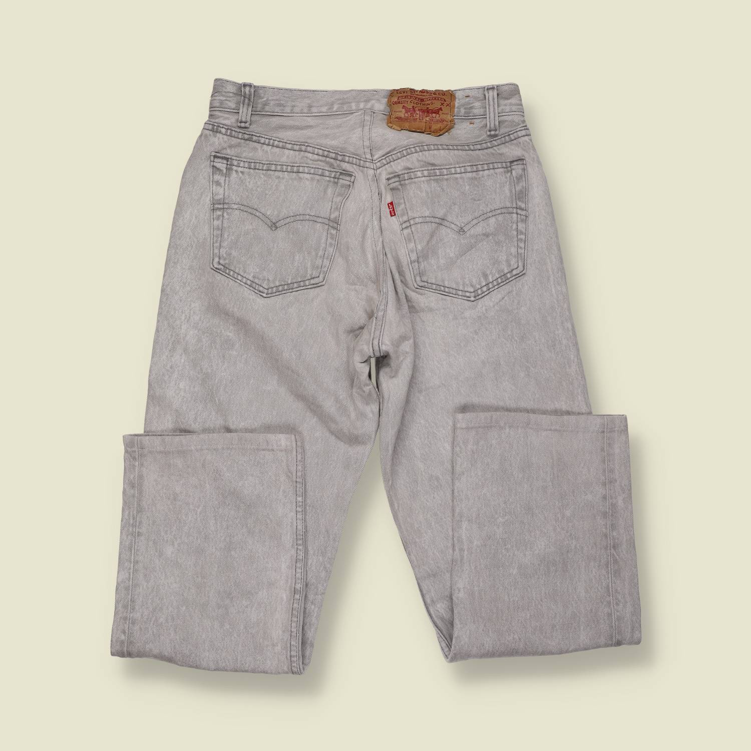 1980s–1990s | Levi’s 501 | Made in USA | Original Denim Jeans | Soft Grey Fade – w28