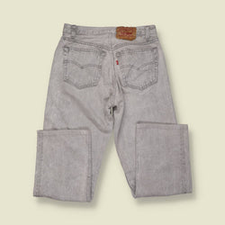 1980s–1990s | Levi’s 501 | Made in USA | Original Denim Jeans | Soft Grey Fade – w28