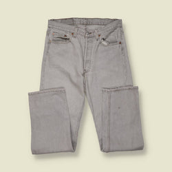 1980s–1990s | Levi’s 501 | Made in USA | Original Denim Jeans | Mid Grey Fade – w32