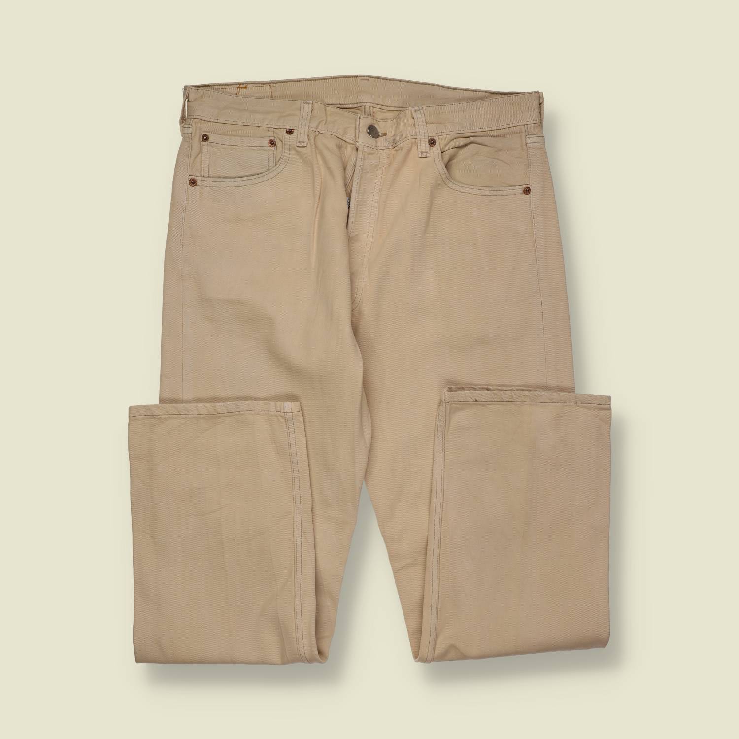 1980s–1990s | Levi’s 501 | Made in USA | Original Denim Jeans | Sand Stone – w34