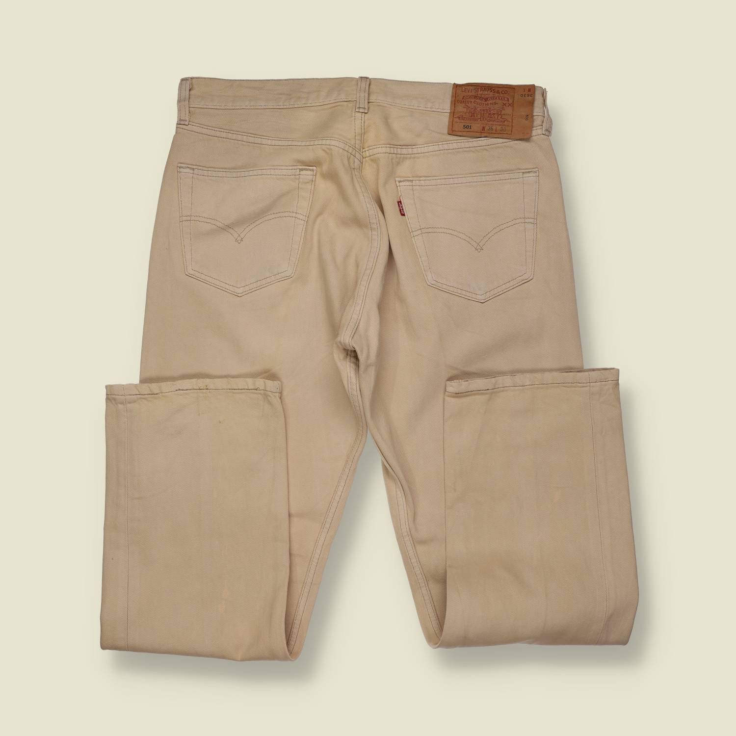 1980s–1990s | Levi’s 501 | Made in USA | Original Denim Jeans | Sand Stone – w34