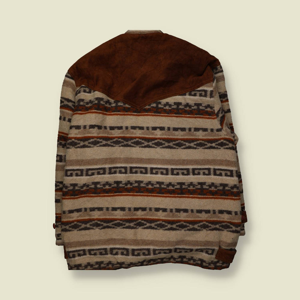 1980s–1990s | Eagle | Aztec Pattern Western Jacket | Wool & Suede – XL