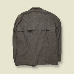 1970s–1980s | Woolrich | Heavy Wool Overshirt / Jacket | Grey Herringbone | Made in USA – XXXXL