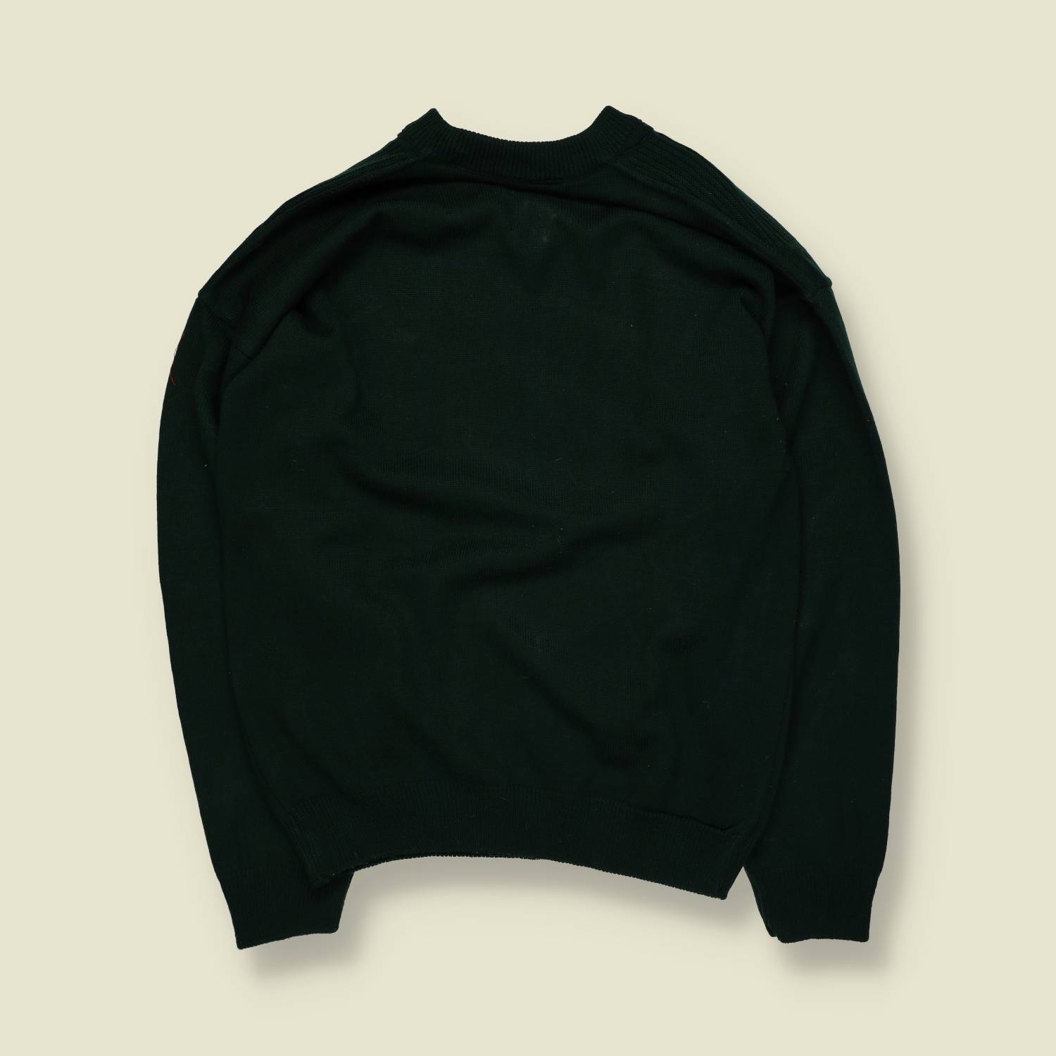 1990s | Lacoste | V-Neck Knit Jumper | Green - M/L