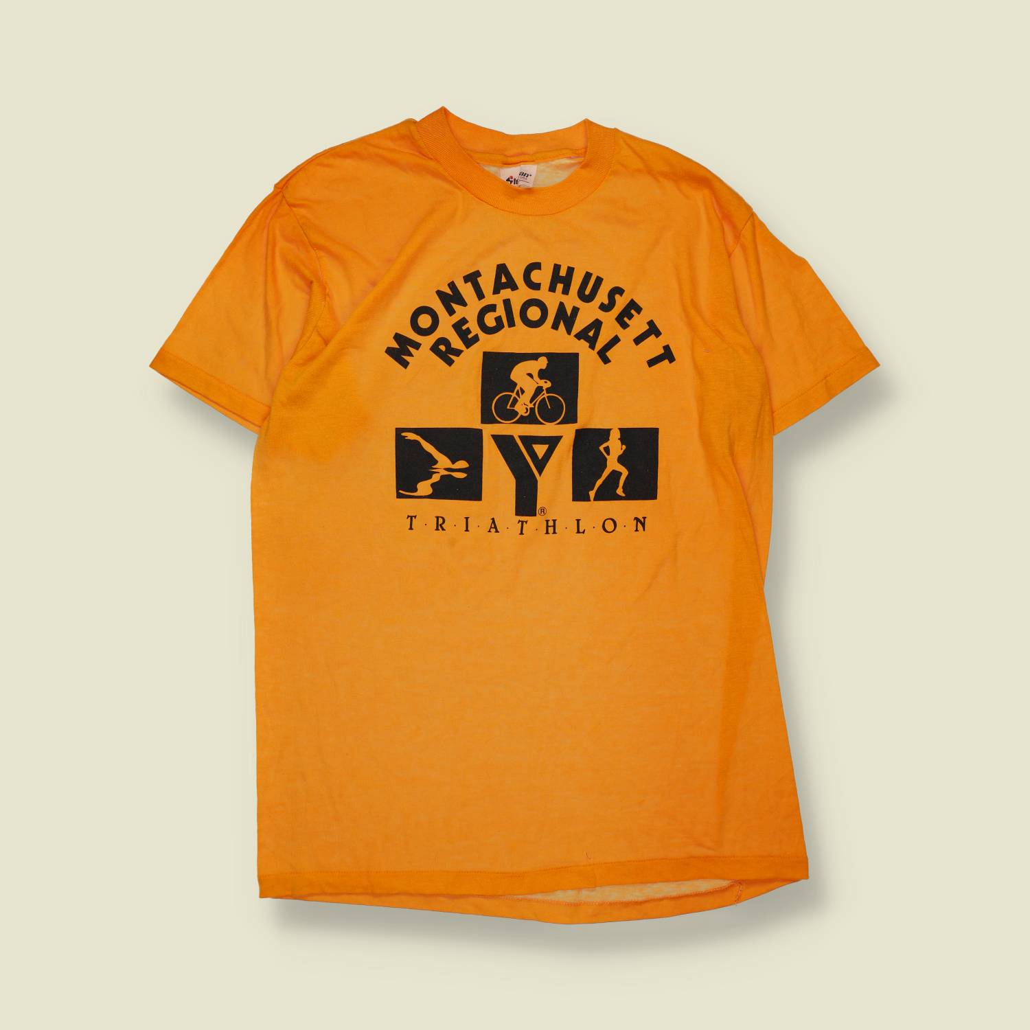 1970s | Stedman | Montachusett Regional Triathlon T-Shirt | Orange – S