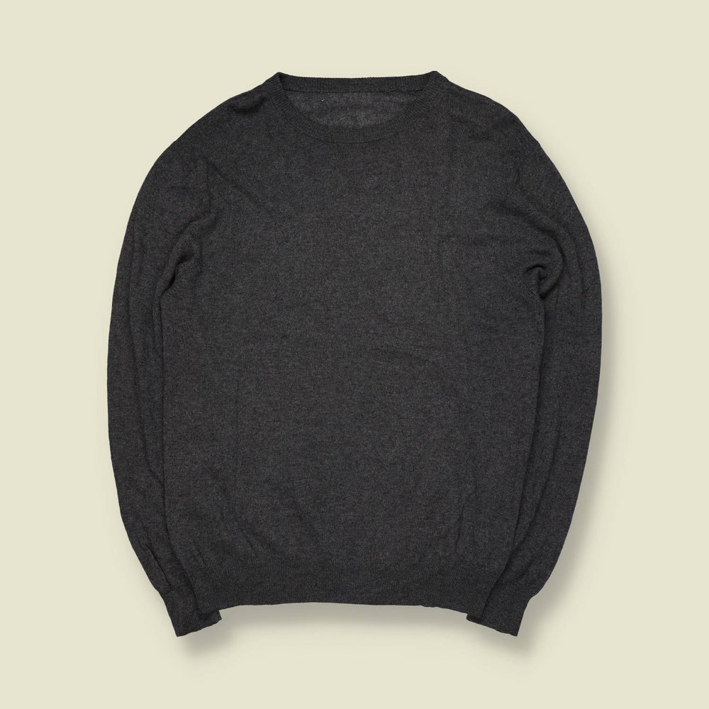 1980s | Unbranded | Lightweight Knit Jumper | Charcoal Grey - S