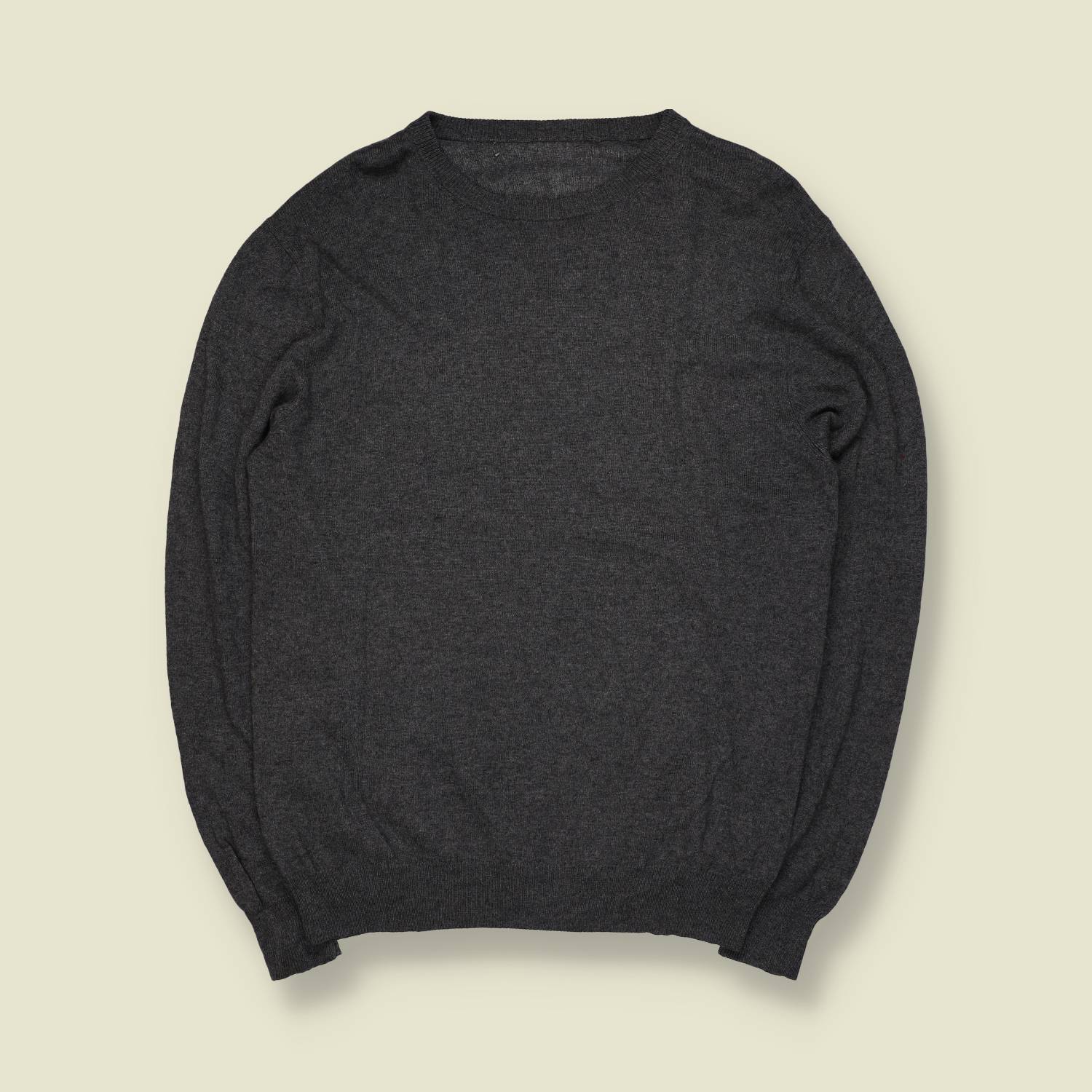 1980s | Unbranded | Lightweight Knit Jumper | Charcoal Grey - S