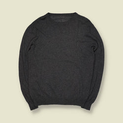 1980s | Unbranded | Lightweight Knit Jumper | Charcoal Grey - S