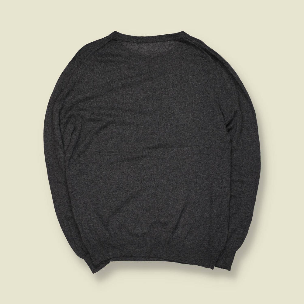 1980s | Unbranded | Lightweight Knit Jumper | Charcoal Grey - S