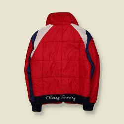 1970s | Clay Ferry | Padded Ski Jacket | Red / Navy / White - L