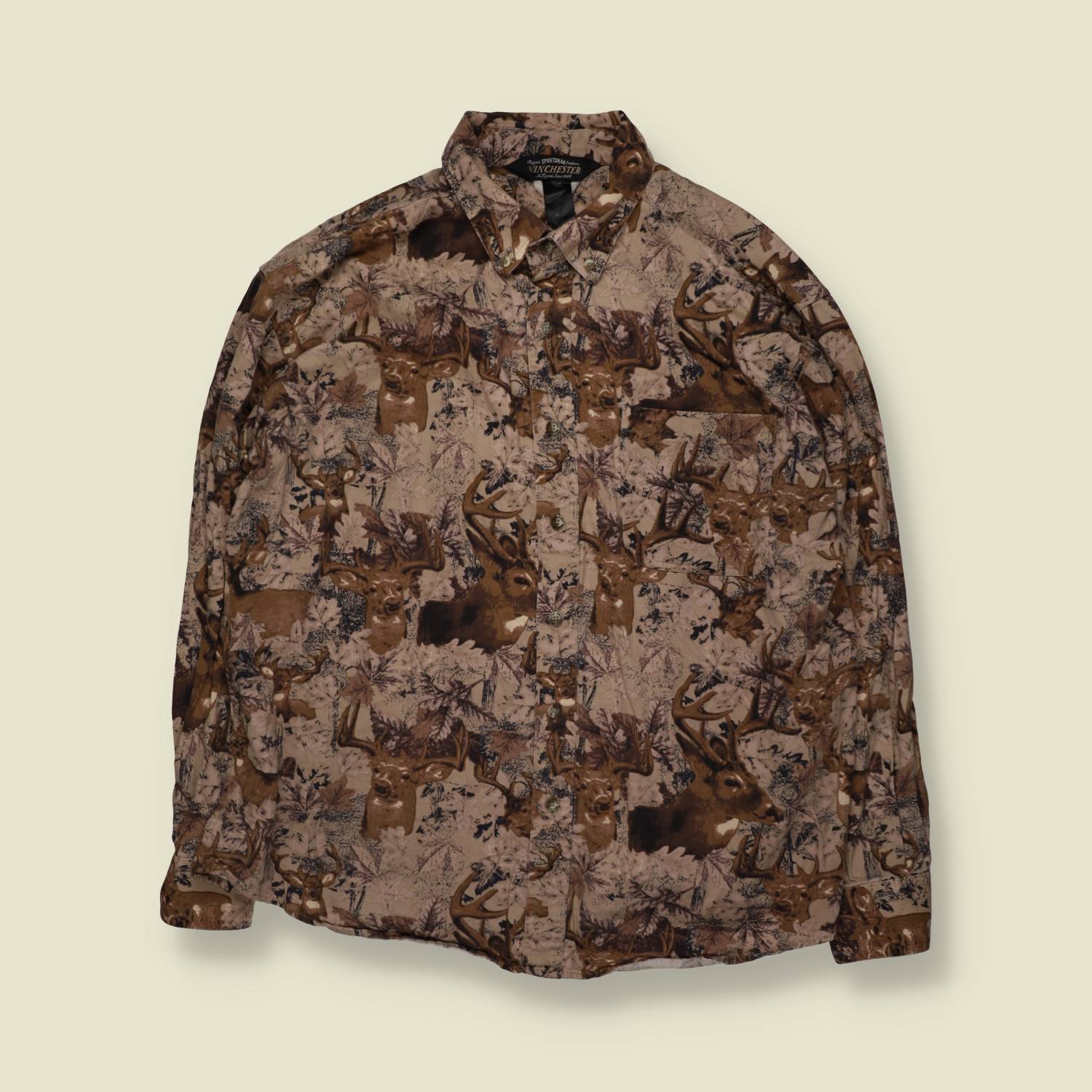1990s | Winchester | Hunting Print Button Up Shirt | Camo Deer Print – XXXL