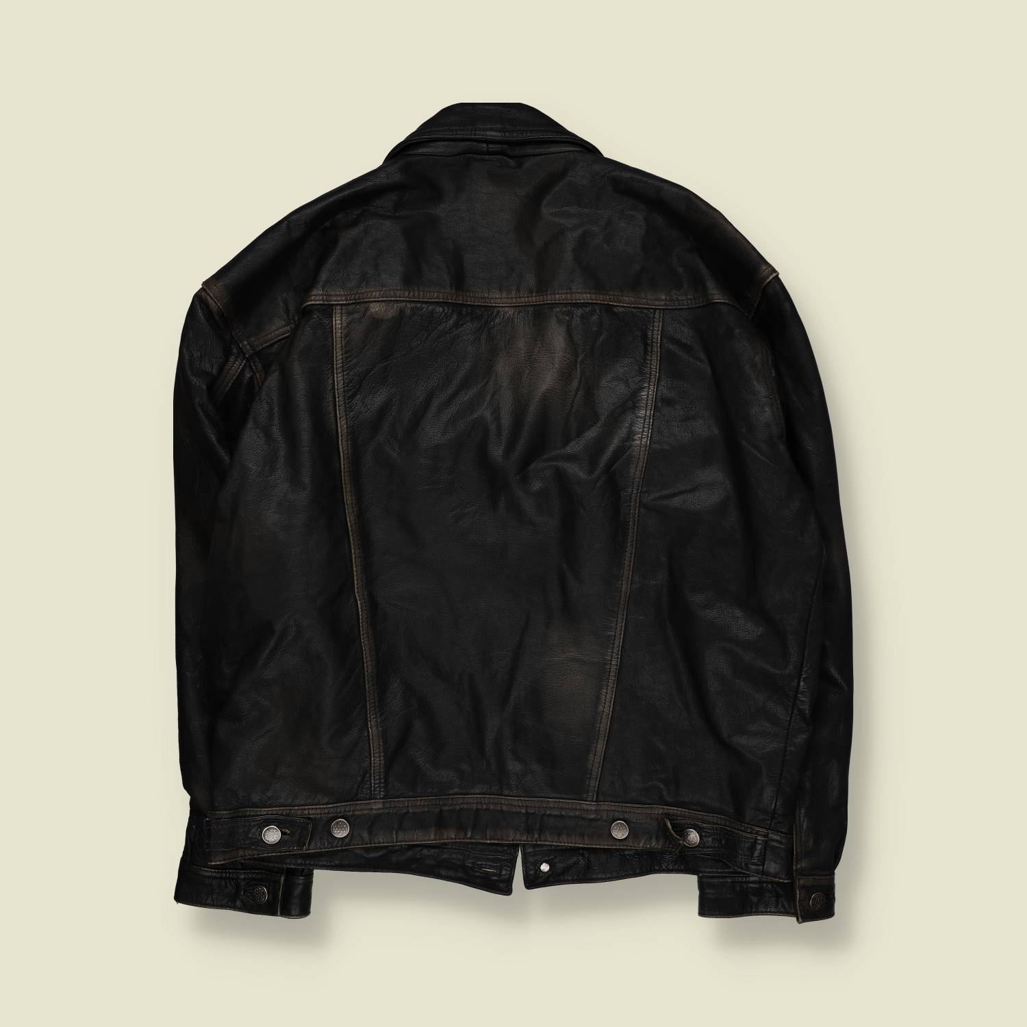 1980s | Pontiac | Western Soft Leather Jacket | Black - XL