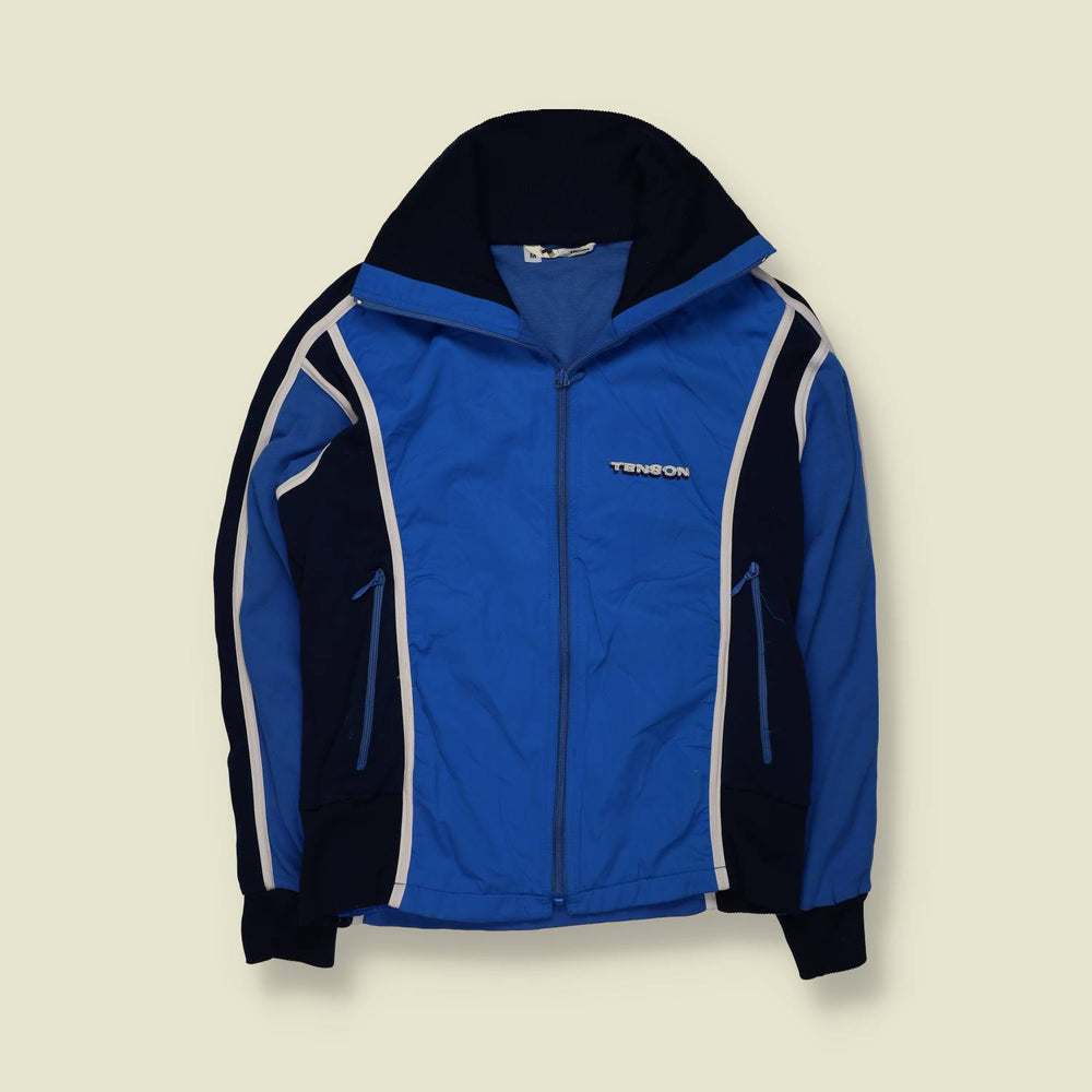 1970s | Tenson | Sports Track Jacket | Made in Sweden | Blue and Black – XS