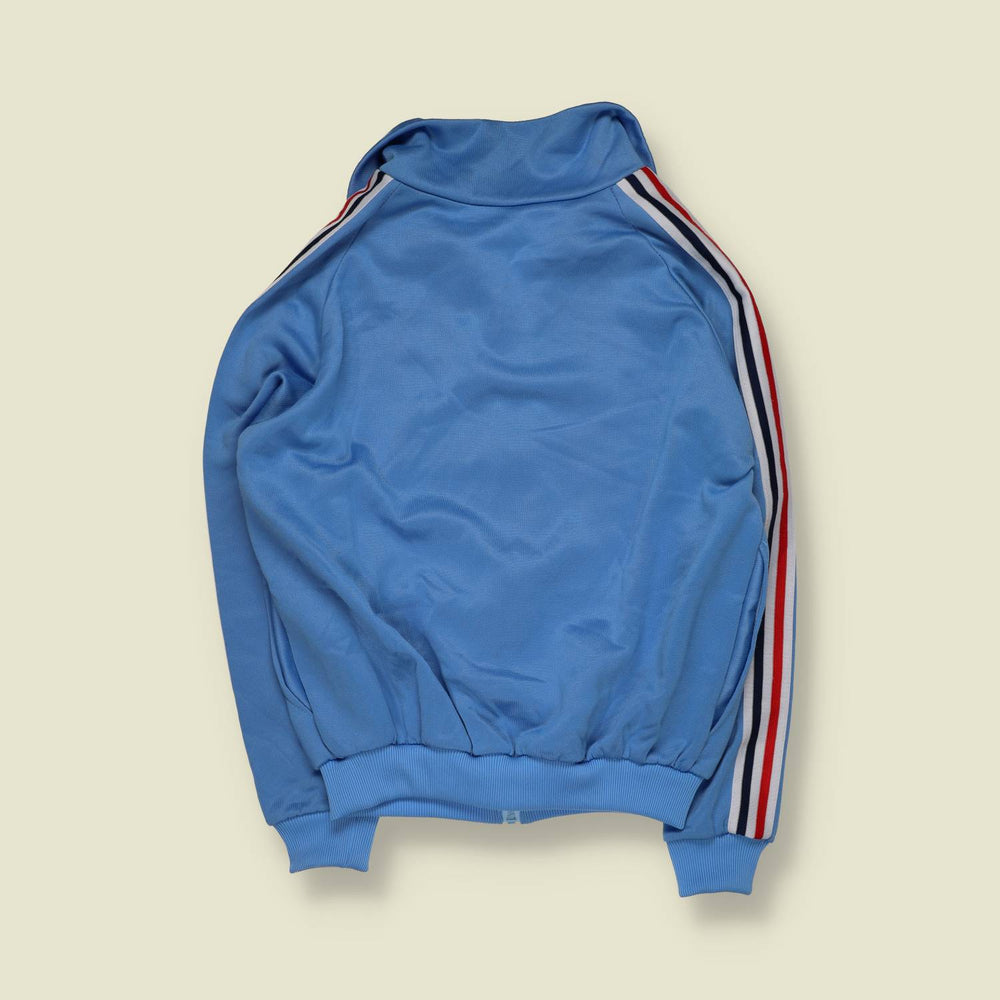 1970s | Sports Track Jacket | Polyester | Sky Blue – S