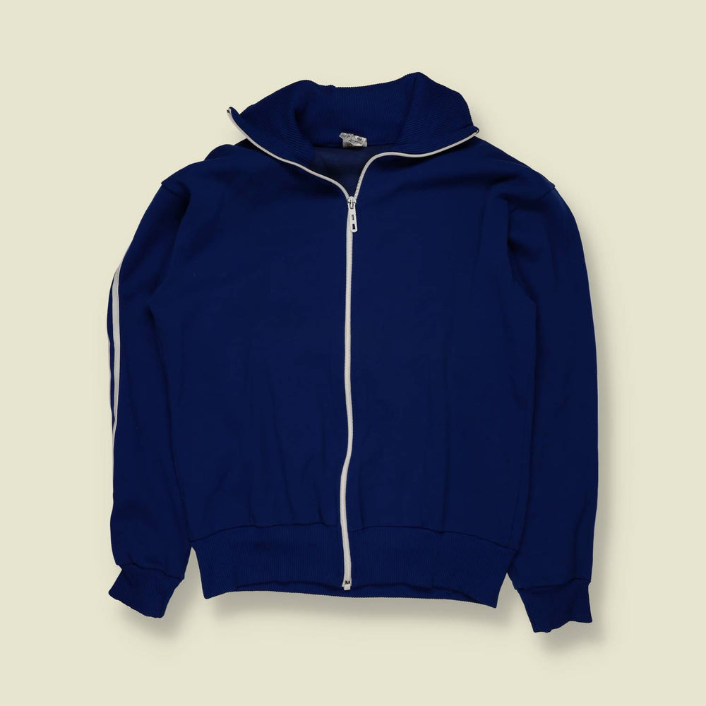 1970s | Helanca | Sports Track Jacket | Polyester | Navy – S
