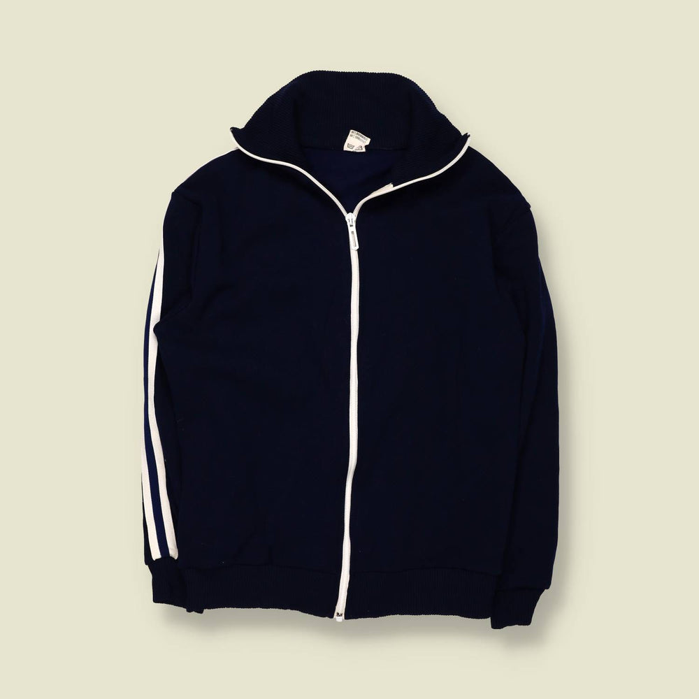1970s | Sports Track Jacket | Polyester | Navy - XXXS