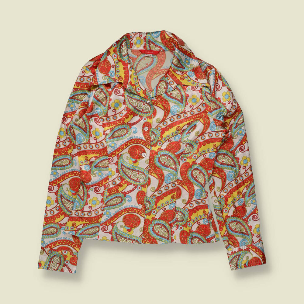 1990s | On/On | Paisley Print Long Sleeve Blouse - 10