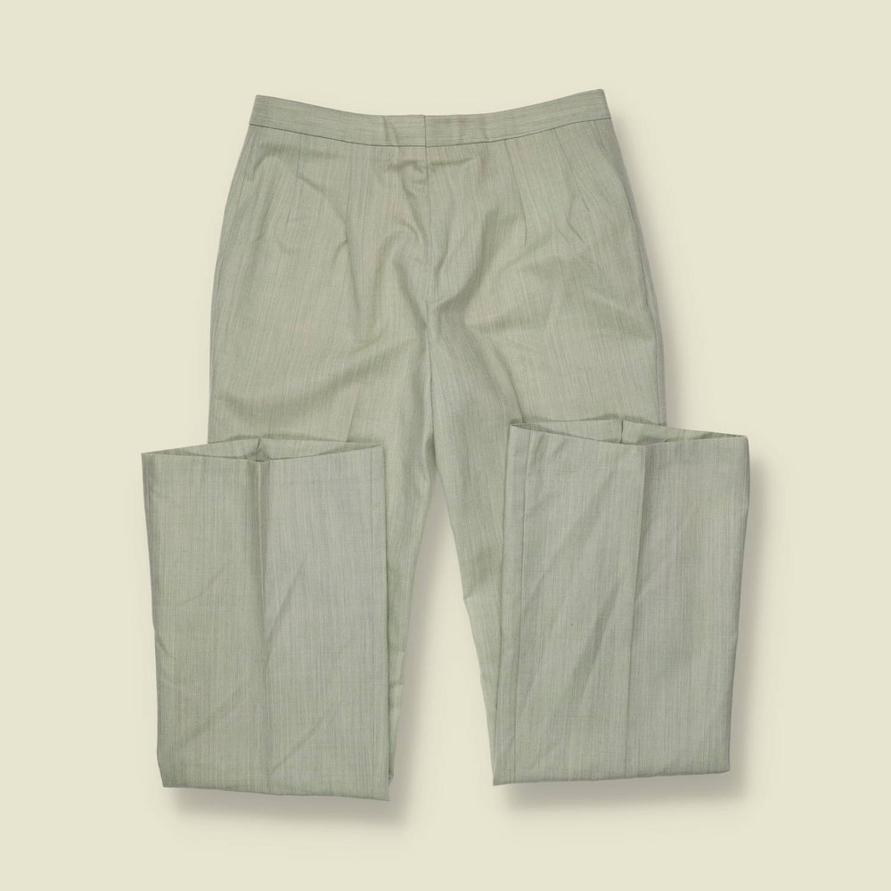 1970s | Sage Green Flared Trousers - w28