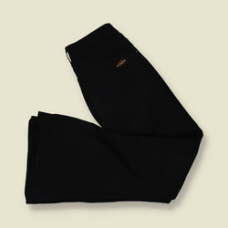 2000s | Manager | Black High Waist Flared Polyester Trousers - w28