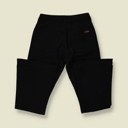 2000s | Manager | Black High Waist Flared Polyester Trousers - w28