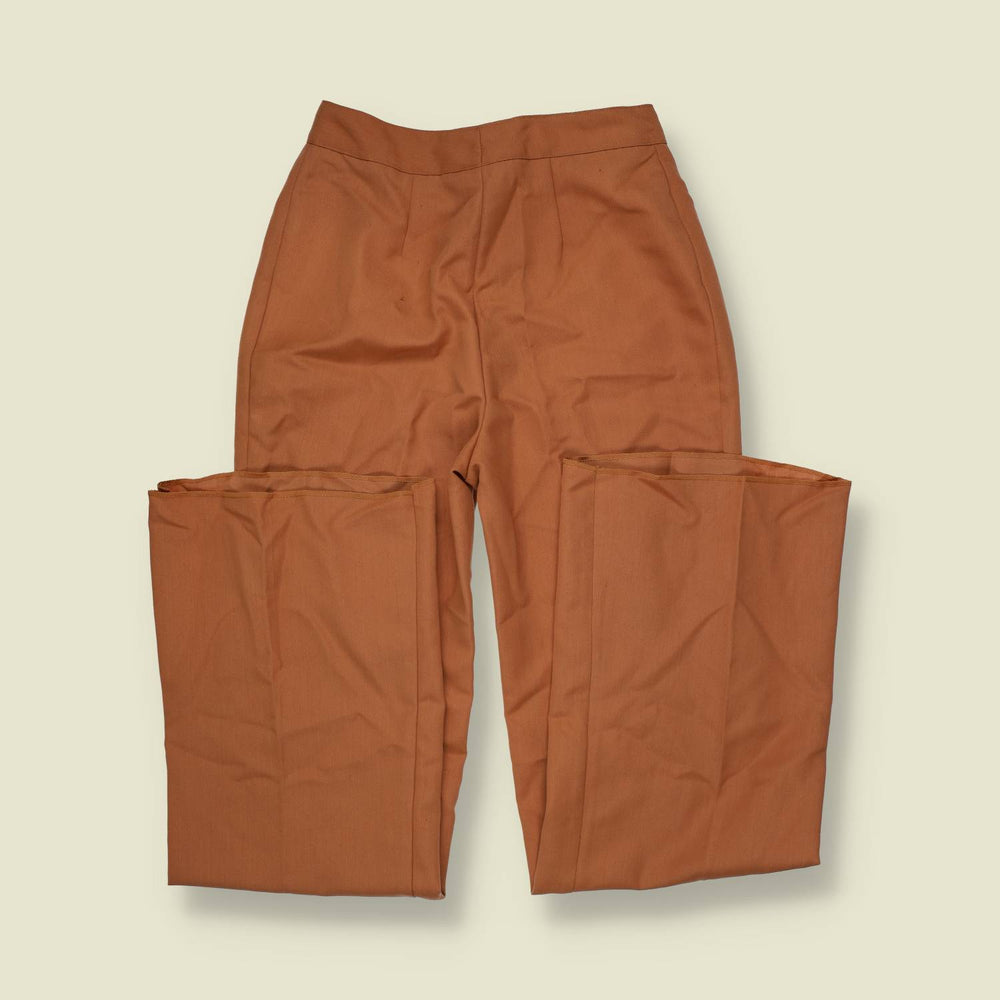 1970s | Tan High Waist Flared Trousers - w26