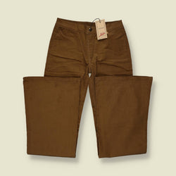 1970s | Libido | Tan High Waist Corduroy Flares - Deadstock - w28