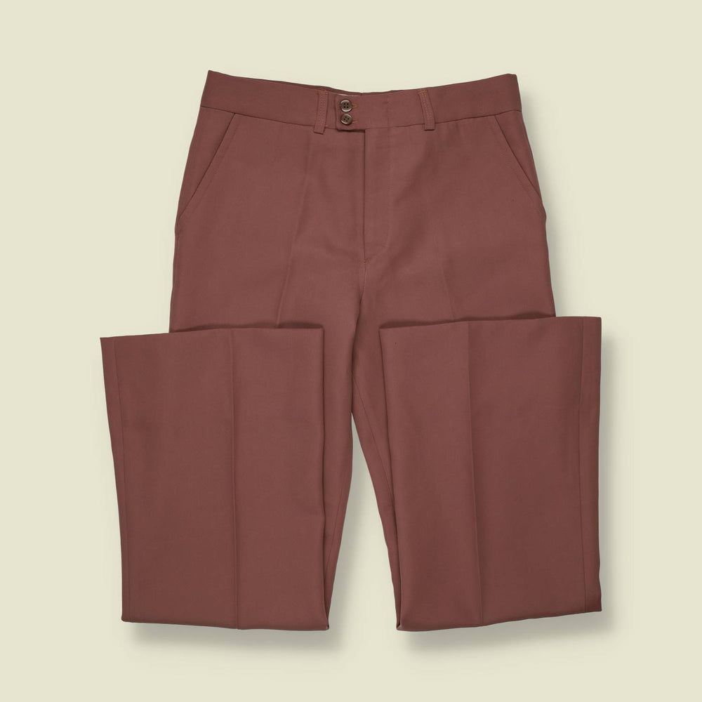 1970s | Dusty Rose High Waist Polyester Flares - w30