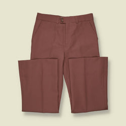 1970s | Dusty Rose High Waist Polyester Flares - w30