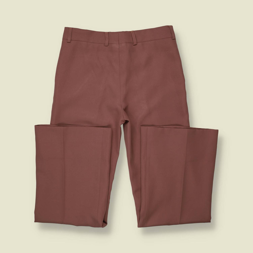 1970s | Dusty Rose High Waist Polyester Flares - w30