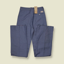 1970s | Margropin | Slate Blue High Waist Flares - Deadstock - w26