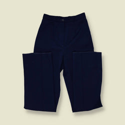 1970s | Navy High Waist Straight Leg Trousers - w24