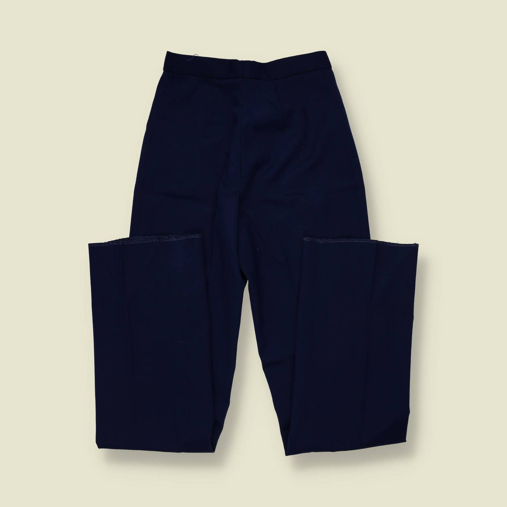 1970s | Navy High Waist Straight Leg Trousers - w24