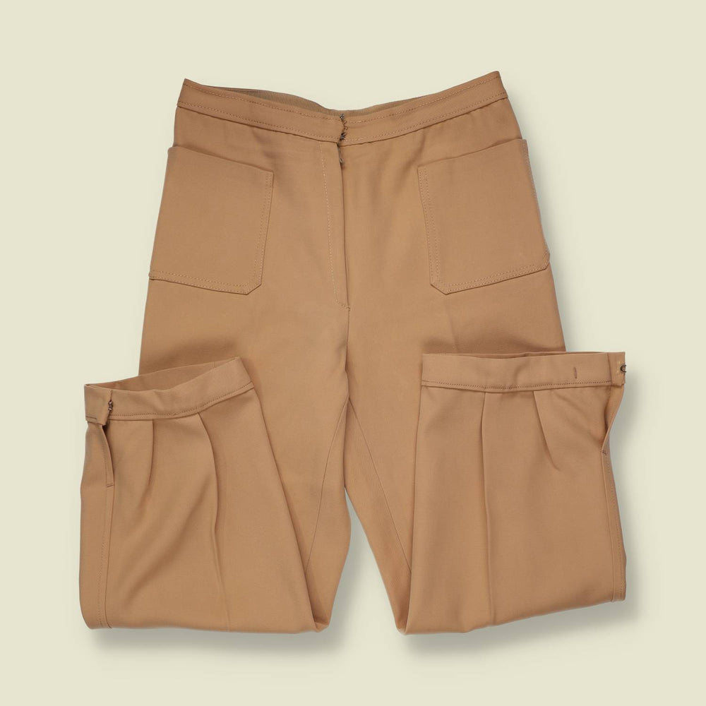 1970s | Tan High Waist Three-Quarter Length Trousers - w28