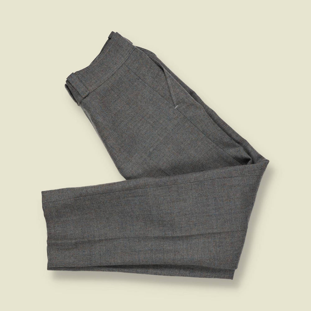 1970s | Grey Marl High Waist Straight Leg Trousers - w28