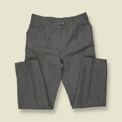 1970s | Grey Marl High Waist Straight Leg Trousers - w28