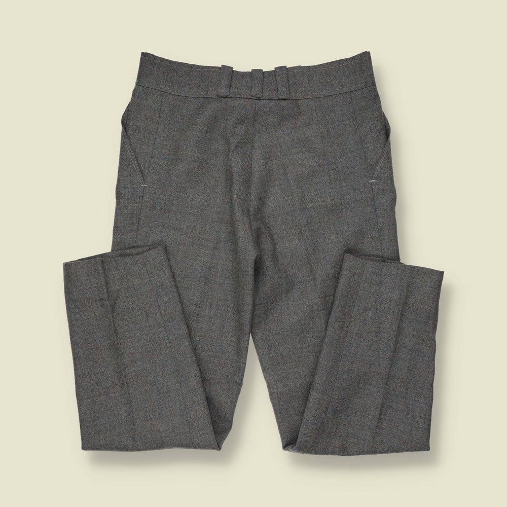 1970s | Grey Marl High Waist Straight Leg Trousers - w28