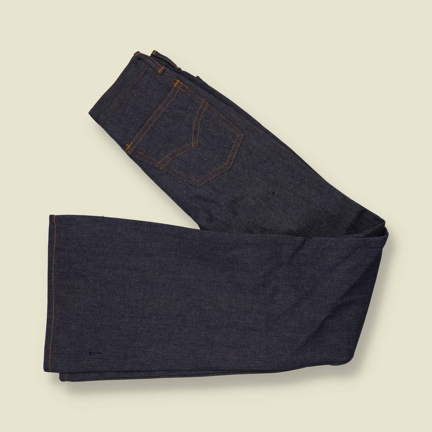 1970s | Dark Indigo High Waist Denim Flares - Deadstock - w24