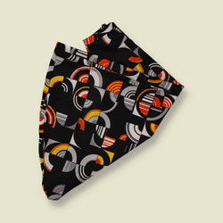 1970s | Black Geometric Op Art Print Palazzo Trousers - w26