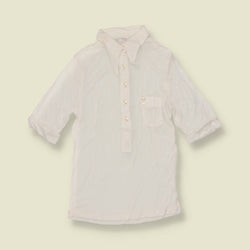 1970s | TGL | White Half Button Acetate Blouse - Deadstock - 4
