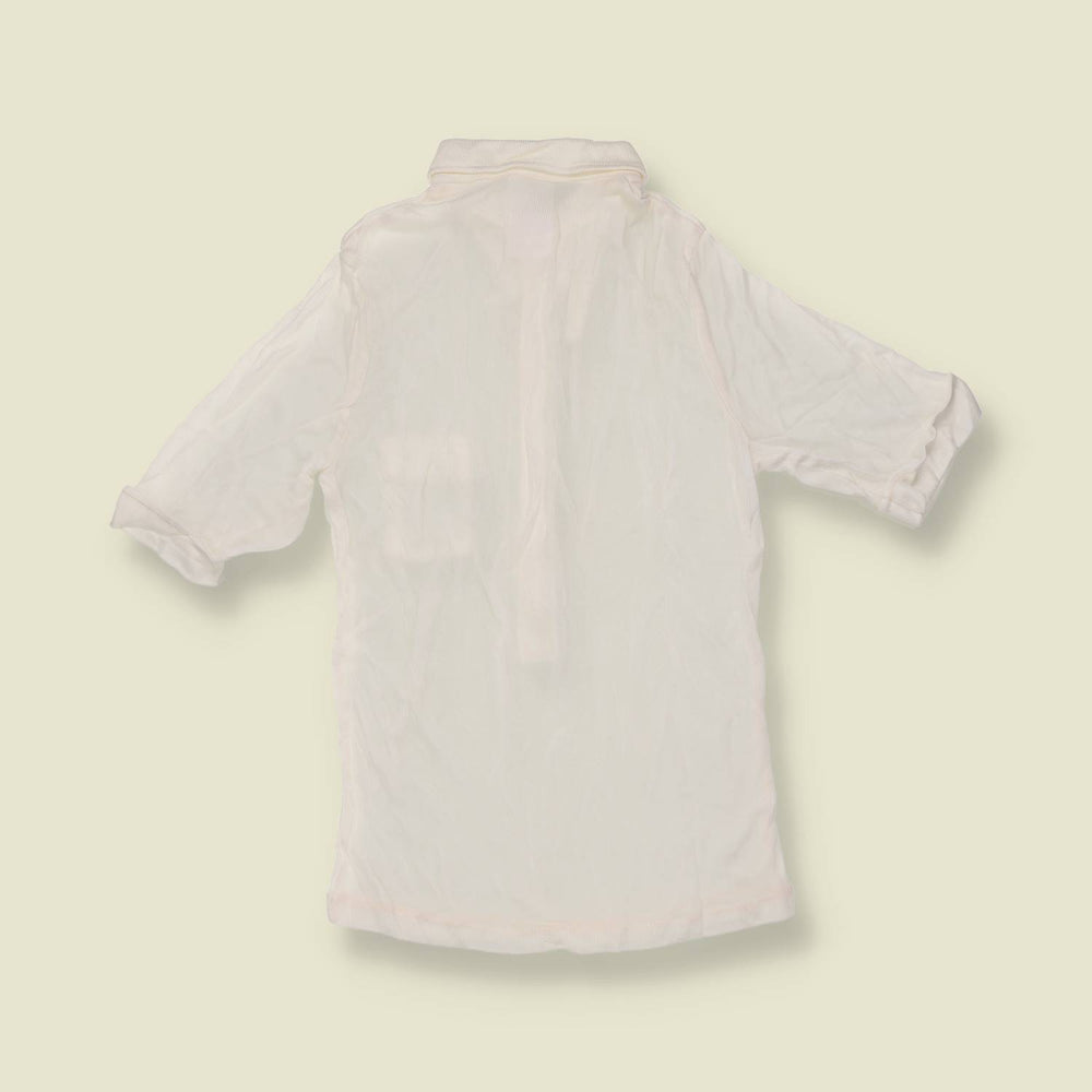 1970s | TGL | White Half Button Acetate Blouse - Deadstock - 4