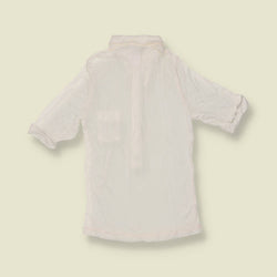 1970s | TGL | White Half Button Acetate Blouse - Deadstock - 4