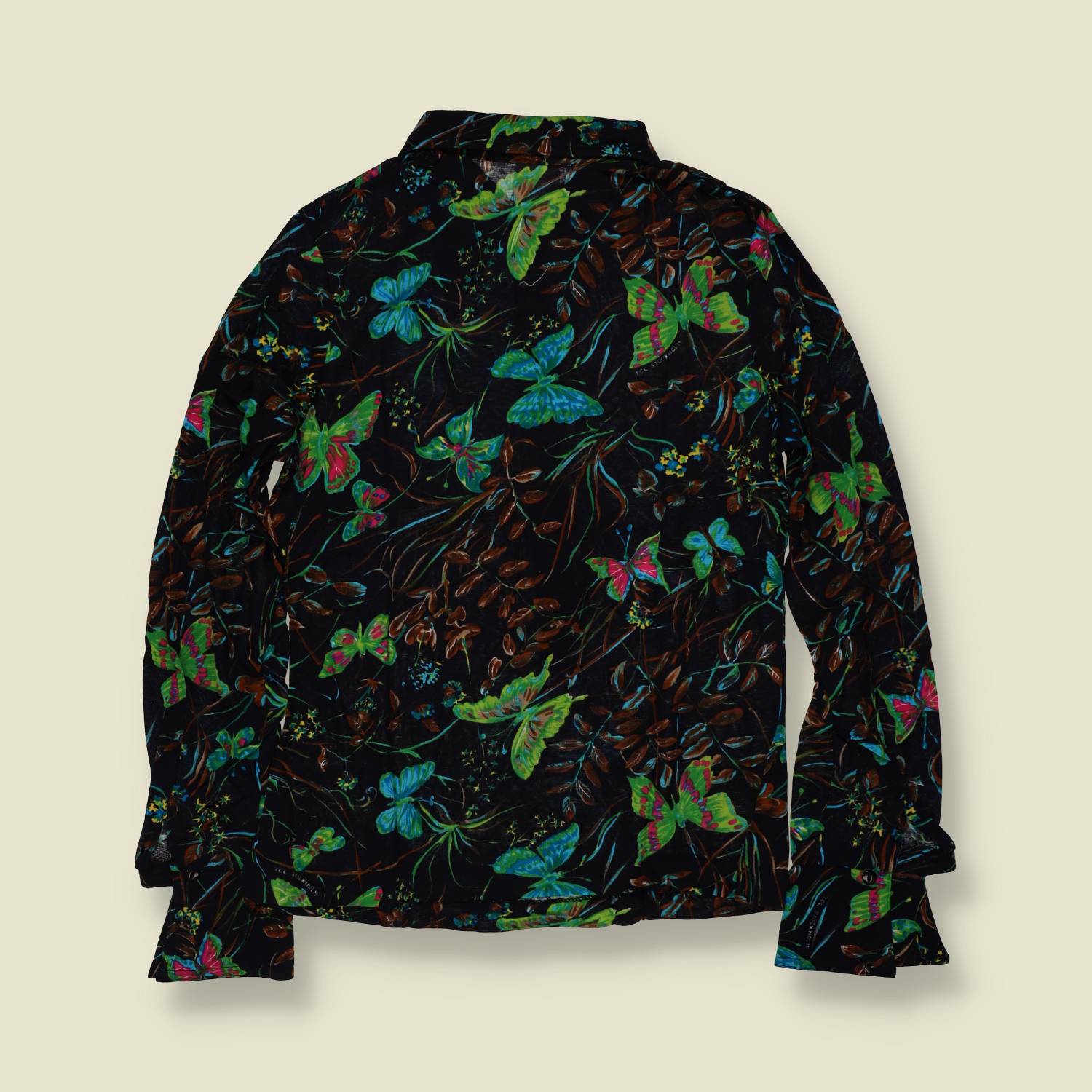1970s | TGL | Butterfly Print Blouse - Deadstock - 10