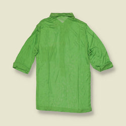1970s | TGL | Green Half Placket Acetate Top - Deadstock - 6